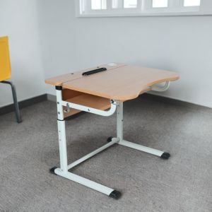 Banca școlară individuală cu design oval reglabilă pe înălțime